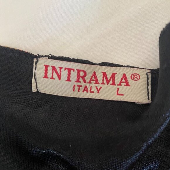 Black w Tropical Red Feather Print Chiffon Midi Dress - Picture 11 of 15